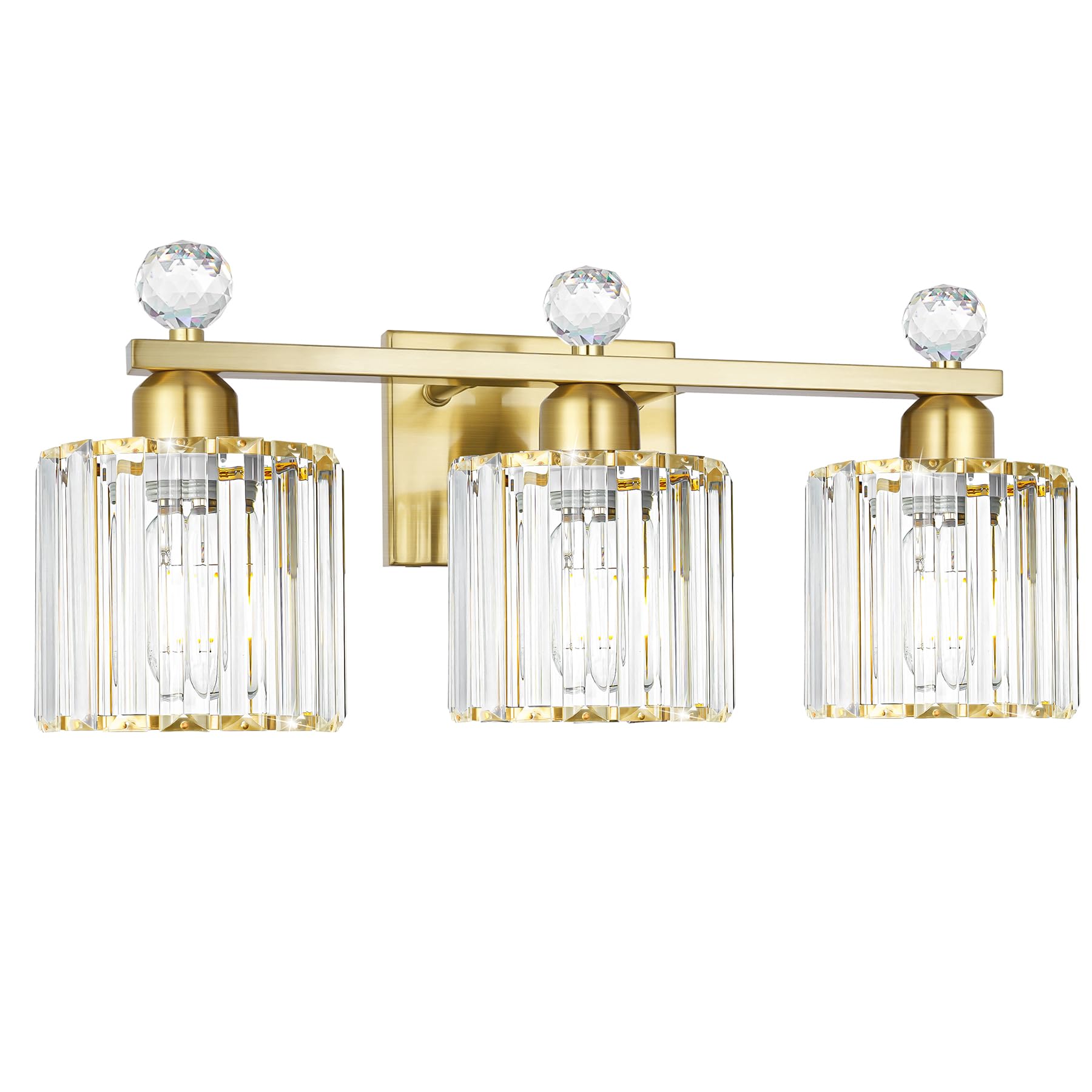 Photo 1 of Lxybcce Modern Crystal Bathroom Vanity Light, Gold Bathroom Lighting Fixture, Crystal Brass Vanity Light Fixture Over Mirror, Bath Wall Mounted Lighting for Bedroom, Living Room