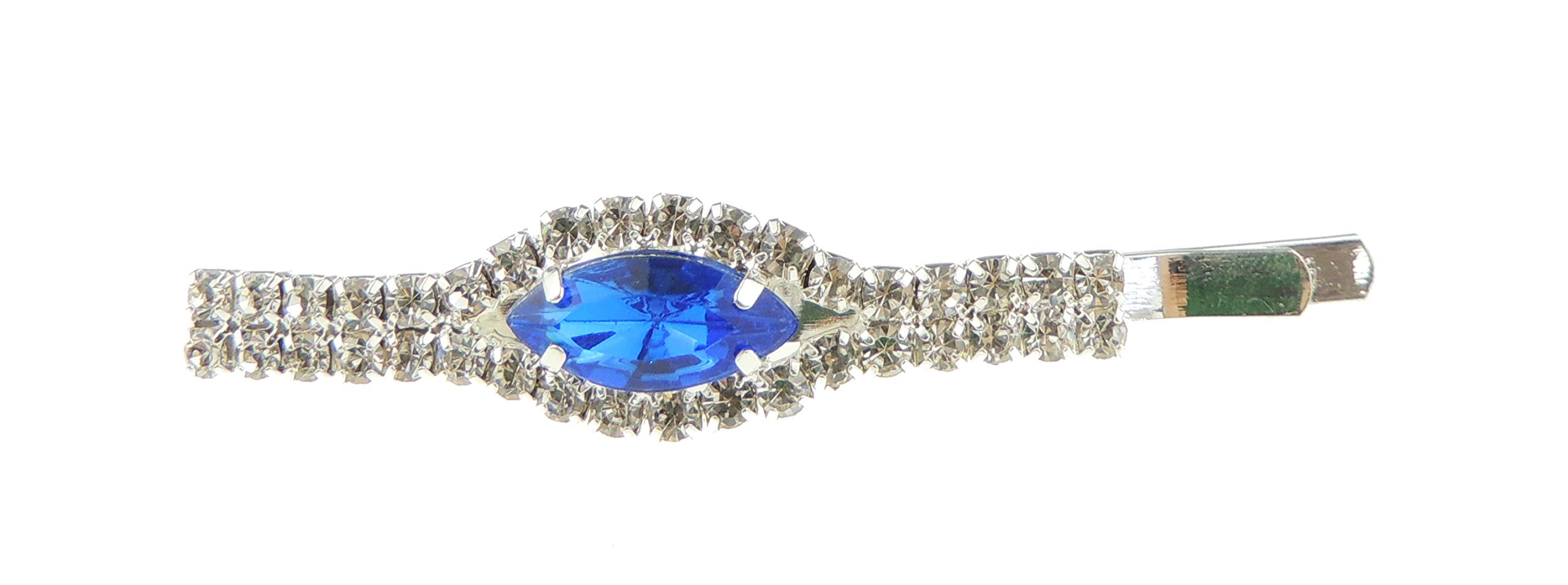 Ladies Extra Sparkly Small 5.5cm Crystal Diamante Hair Grip (Royal Blue)