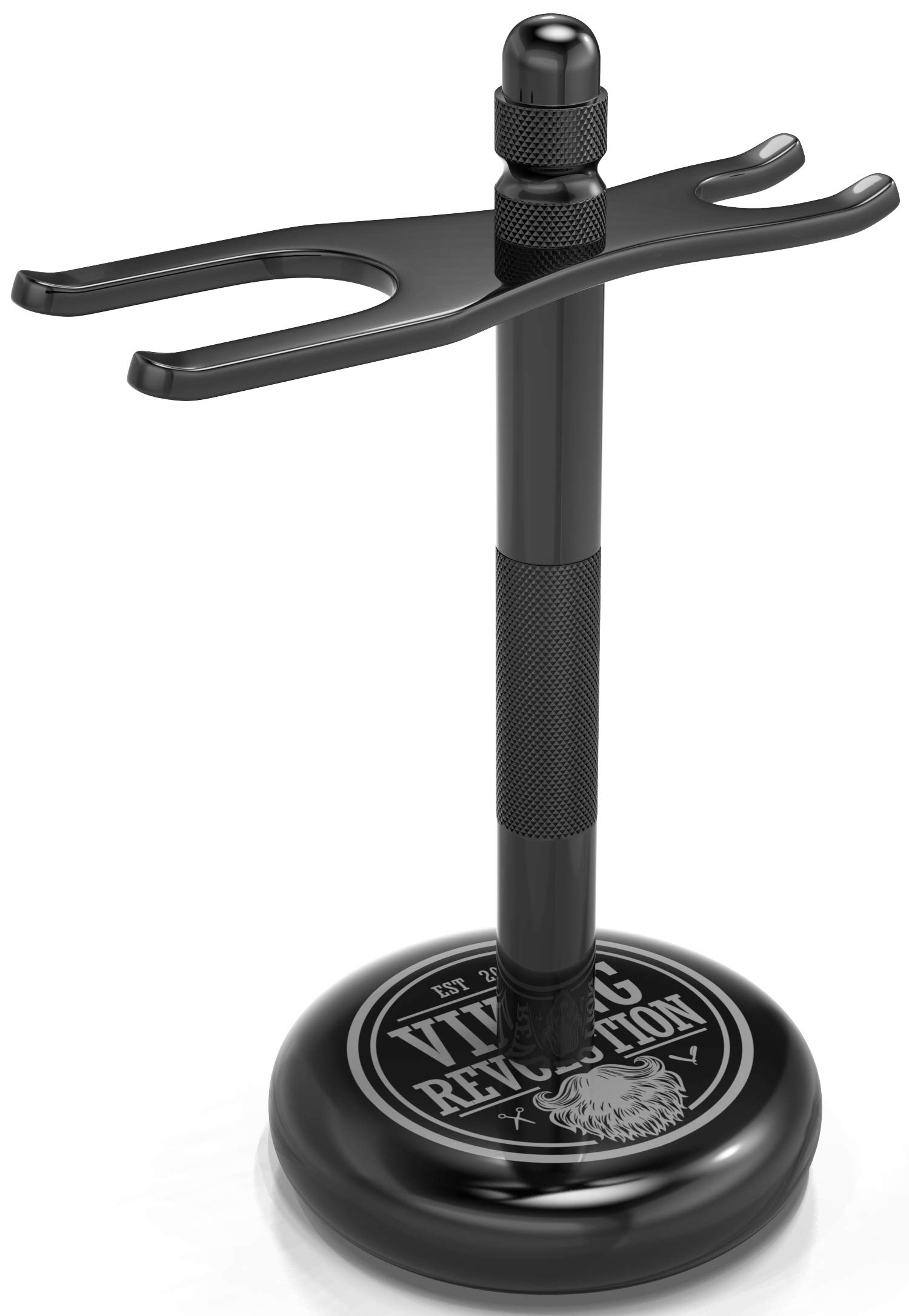 Photo 1 of Viking Revolution Black Safety Razor Stand - Razor Holder and Shaving Brush Stand to Prolong the Life of Your Razor - Weighted Bottom for Extra Stability