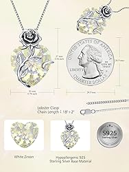 OCJ April Birthstone Necklace 925 Sterling Silver