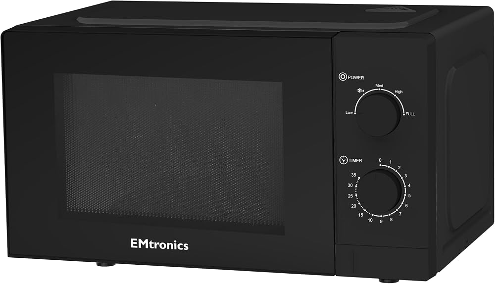 EMtronics 20 L Microwave 700W Manual Dial 5 Power Levels Defrost 35 Min