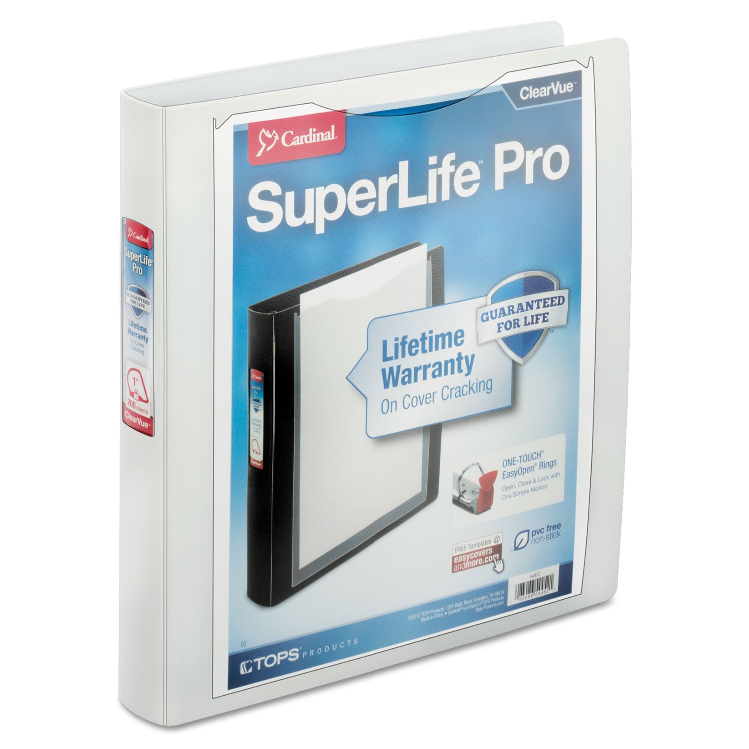 Cardinal SuperLife Pro Easy Open Slant-D Binder, White, 75" x 11 3/4" x 10 3/4"
