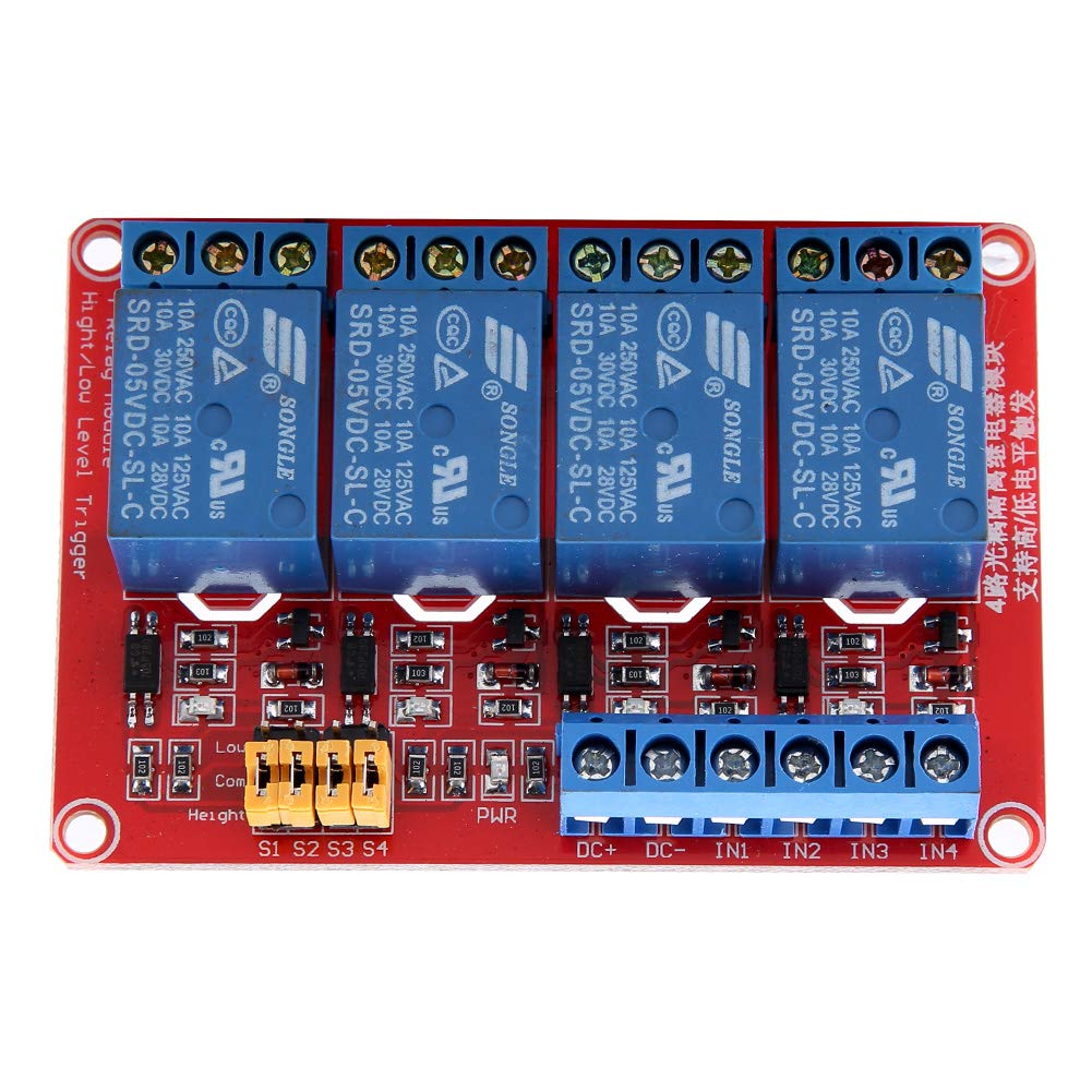 4 Channel DC 5V Optocoupler Relay Board With High Low Level Trigger For Industrial PLC Automation Control System