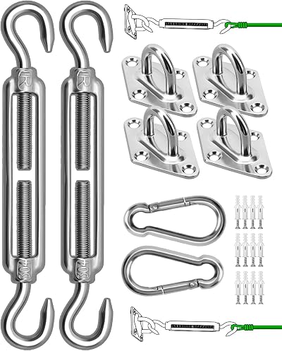 Morzejar Shade Sail Hardware Kit 5" 304 Stainless Steel Fixing Set