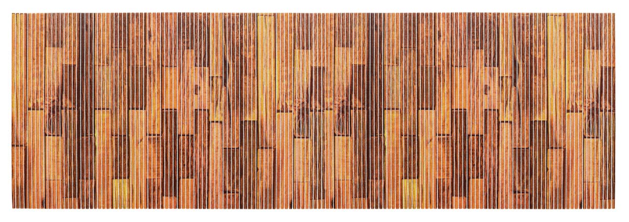 WENKO Lambris 65 x 200 cm Bath Kitchen Mat, Brown, 65 x 0 x 200 cm
