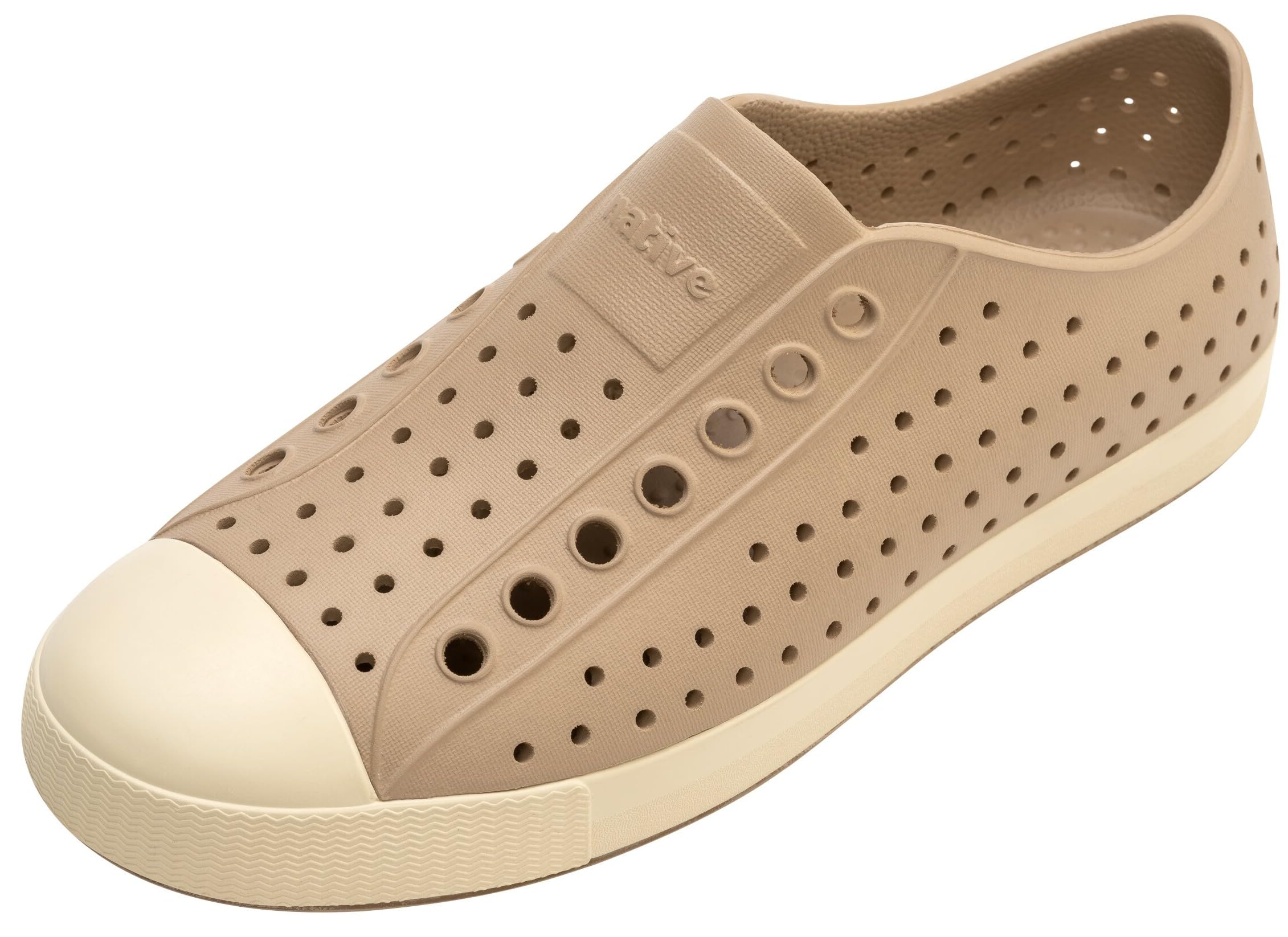 Native Shoes Unisex-Adult Jefferson Lightweight Fashion Sneaker, Flax Tan/Bone White, 11 Men/13 Women Image