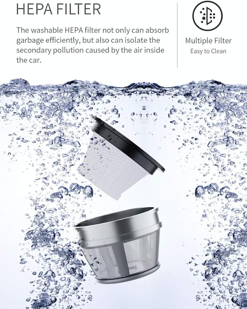 Mini Vacuum Cleaner Portable Cordless Handheld Vacuum Cleaner Car Vacuum Cleaner 5200PA Powerful Suction Rechargeable for Home and Car Cleaning-Grey -