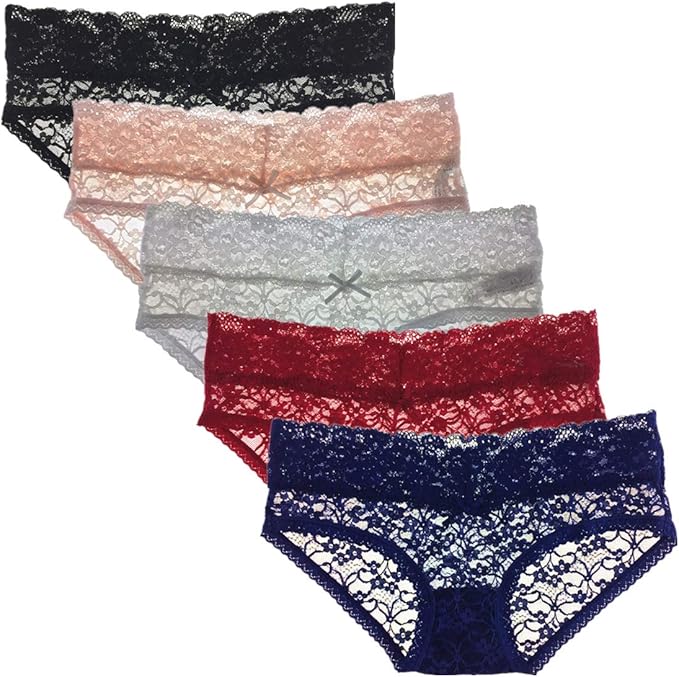 Colorful Star 5 Pack Women's Sexy Lace Briefs Underwear at Amazon Women