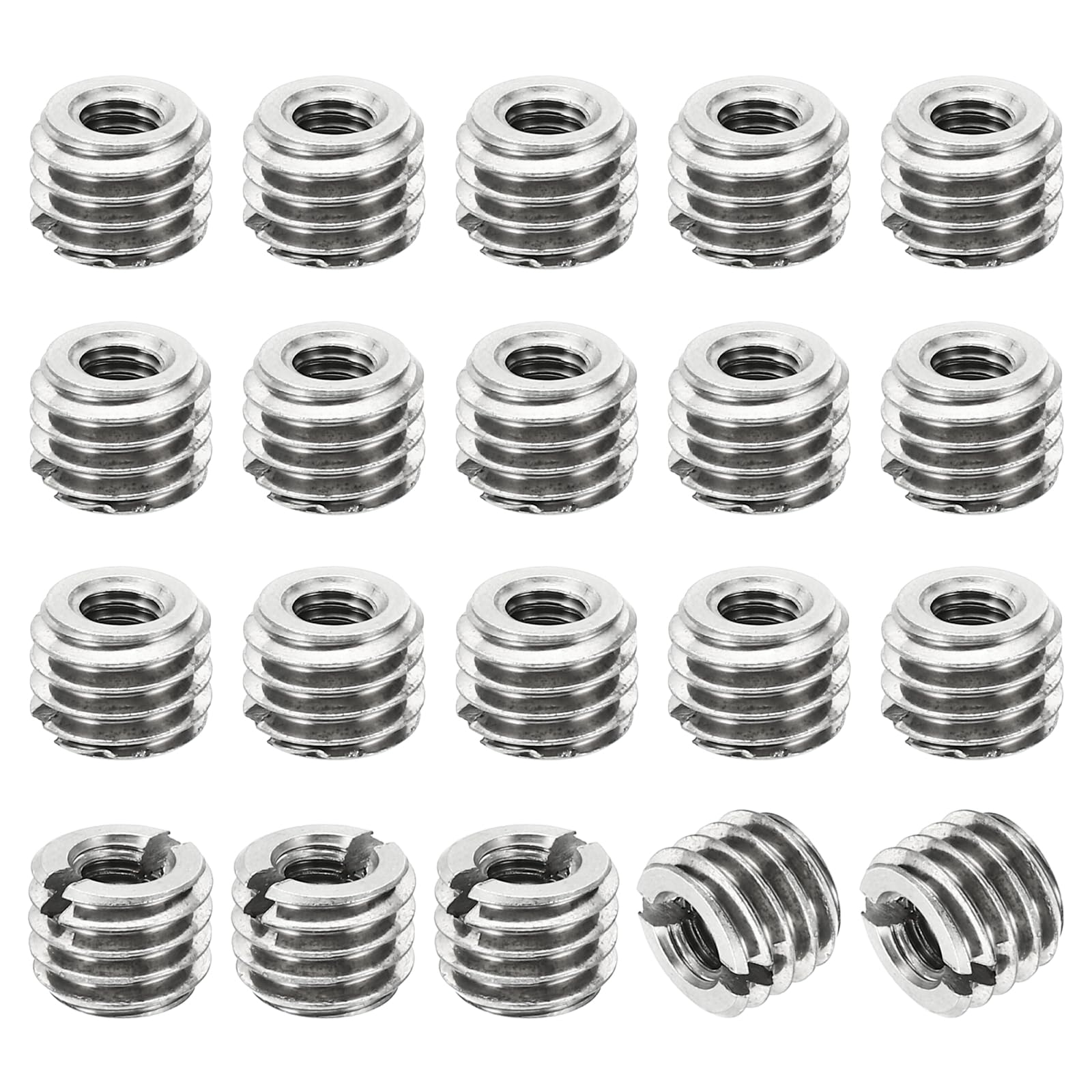 PATIKIL Thread Adapters Sleeve Reducing Nut, 20 Pcs M8x1.25 Male to M4x0.7 Female Repairing Insert Nut Screw Reducer Stainless Steel Fastener 6mm