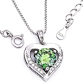 HANDMADE 2.8 carat Diamond and Emerald Heart Pendant Necklace for women Natural Emerald Heart Necklace gift for Her Womens Fine Jewellery White Gold 18k Sterling Silver Valentine Emerald Anniversary