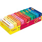 Jovi - Non Drying Modeling Clay, 1.1 lb of Endlessly Reusable Plasticine, Set of 10 Bars, Each 1.75oz, Non-Toxic and Gluten-Free, for Arts and Crafts Projects