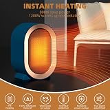 Eidoct 1200W Portable Ceramic Heater Two Modes Overheat Protection Safe Energy view 2