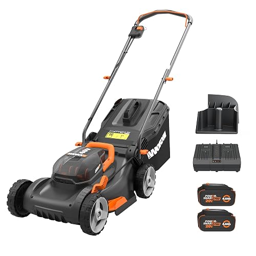 WORX 40V 17" Cordless Lawn Mower for Small Yards, 2-in-1 Electric Mower ...
