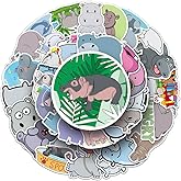 Cartoon Hippo Stickers for Teens Boy Girls Kids|50 Pcs|Cute Waterproof Vinyl Stickers for Laptop Computer Phone Tablet Luggage Bike Water Bottle,Lovely Animals Stickers Decals Pack(Hippopotamus)
