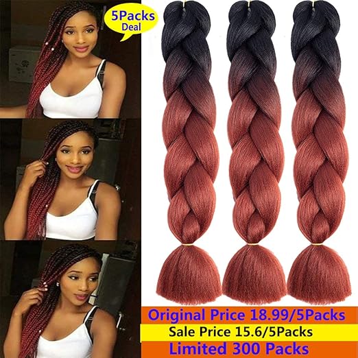 Amazon Com Msbelle 5packs Synthetic Braiding Hair Extensions