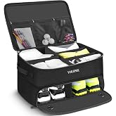 YOREPEK Golf Gifts for Men, 2 Layer Golf Trunk Organizer for 2 Pair Shoes | Waterproof Car Trunk Locker with Separate Ventilated Compartment for Balls, Tees, Clothes, Gloves, Birthday Gifts for Golfers