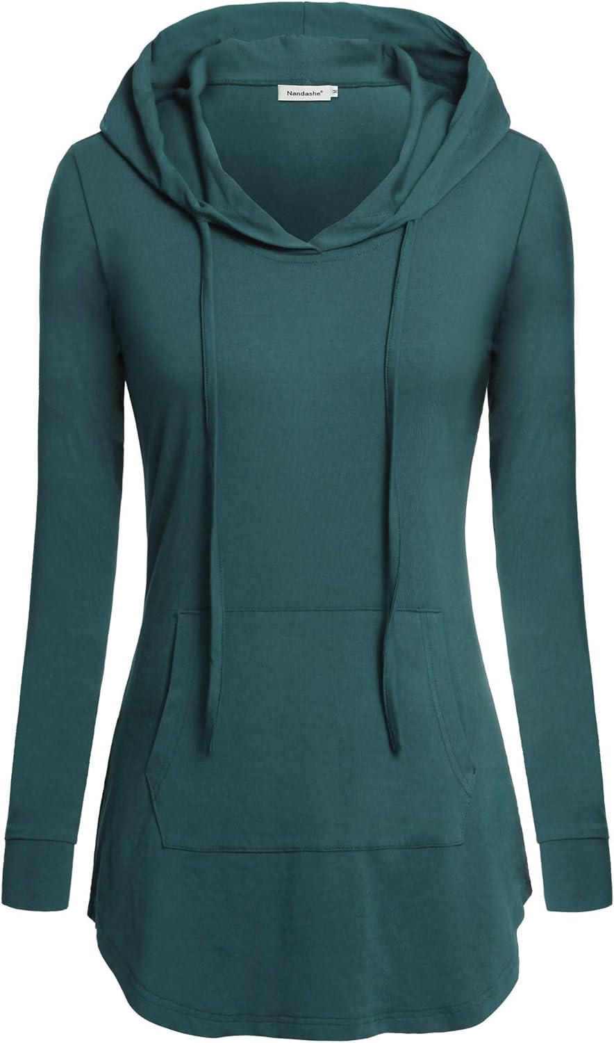 Nandashe Women Pullover V-Neck Long Sleeve Kangaroo Pocket Tunic Hoodies: Clothing