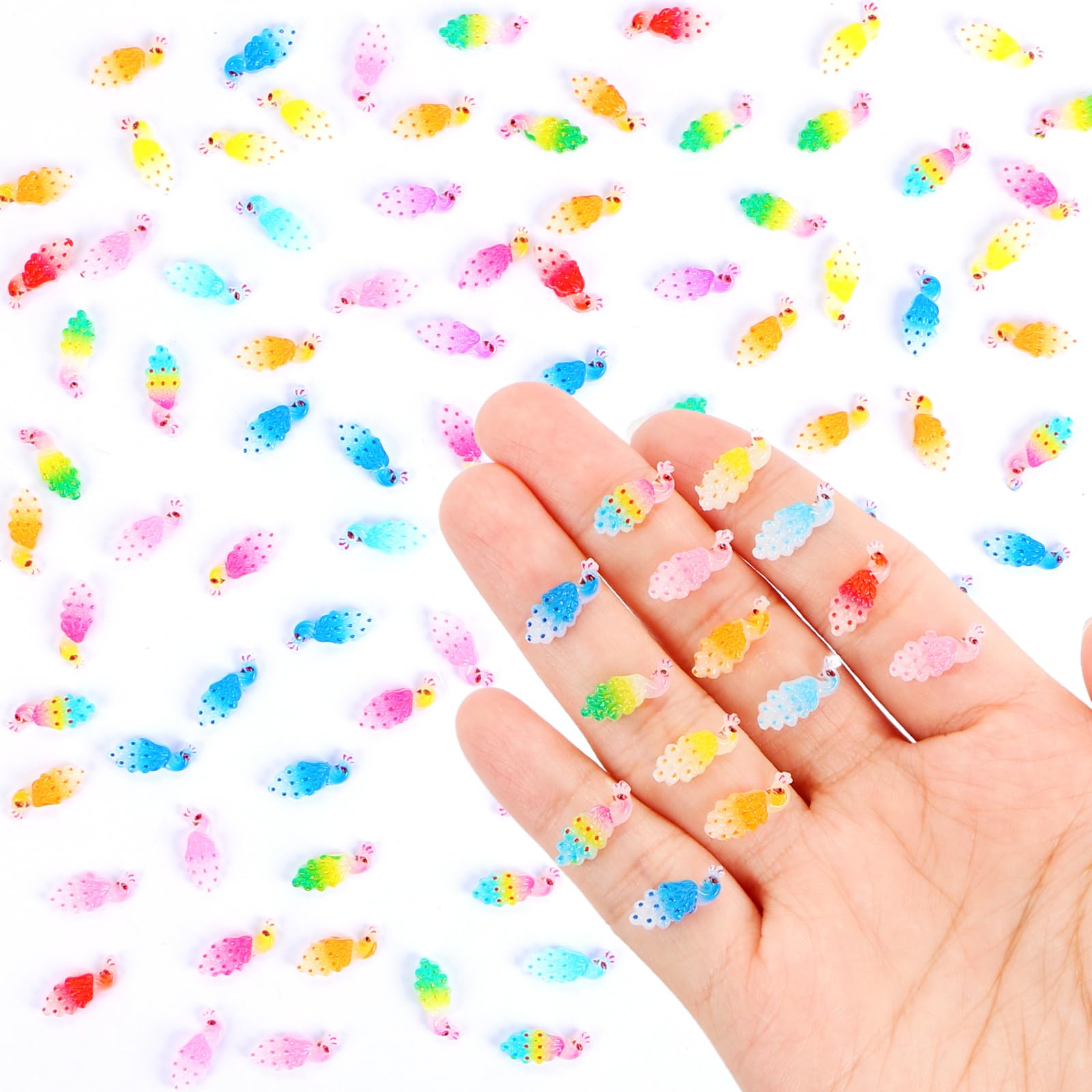 Photo 1 of 100 Pieces Tiny Peacock Decor for Dollhouse Miniatures Resin Animals for Crafts Tiny Things for Fairy Garden Micro Landscaping Decoration