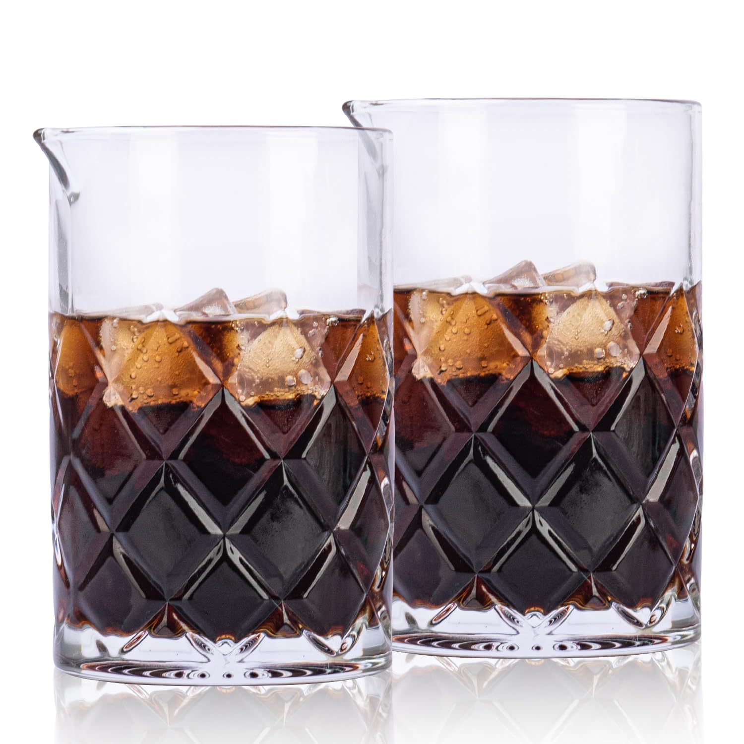 Raisaplin 2 Pcs 24oz/700ml Cocktail Mixing Glass - Weighted Bottom Seamless Pitcher, Professional Barware for Home Bar & Drinks Stirring