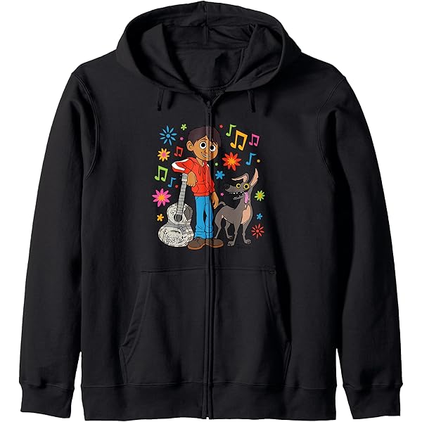 Amazon.com: Disney Pixar Coco Musical Miguel Zip Hoodie : Clothing
