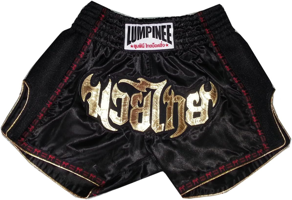 Lumpinee Retro Muay Thai Boxing Shorts LUMRTO-003-Black size XXL