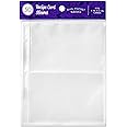 Jot & Mark Binder Page Protectors for 4x6 Recipe Cards or Photos (50 Count) - Crystal Clear Plastic Archival Sleeves fit 3 Ring Binders (8.5" x 9.5", 2 Pocket) - Recipe Card Holder