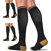 FuelMeFoot 3 Pack Copper Compression Socks - Compression Socks Women & Men Circulation - Best for Medical,Running,Athletic