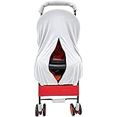 Sun Shade for Strollers, UV Sun and Sleep Shade Universal Fit for Travel Size Baby Strollers, Blackout Stroller Cover, Breathable and Stops 99% of The Sun's Rays (UPF50+)