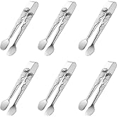 HINMAY 6PCS Mini Serving Tongs 5-Inch Small Sugar Tongs (Silver) | Tiny Stainless Steel Kitchen Tong for Appetizers, Tea Part