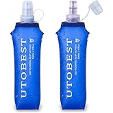 UTOBEST Soft Flask, 2 Pack Soft Flask Running Bottles 500ml,TPU Foldable Running Flask, Portable Collapsible Flask Handheld for Travel Traveling Hiking Cycling City Walk