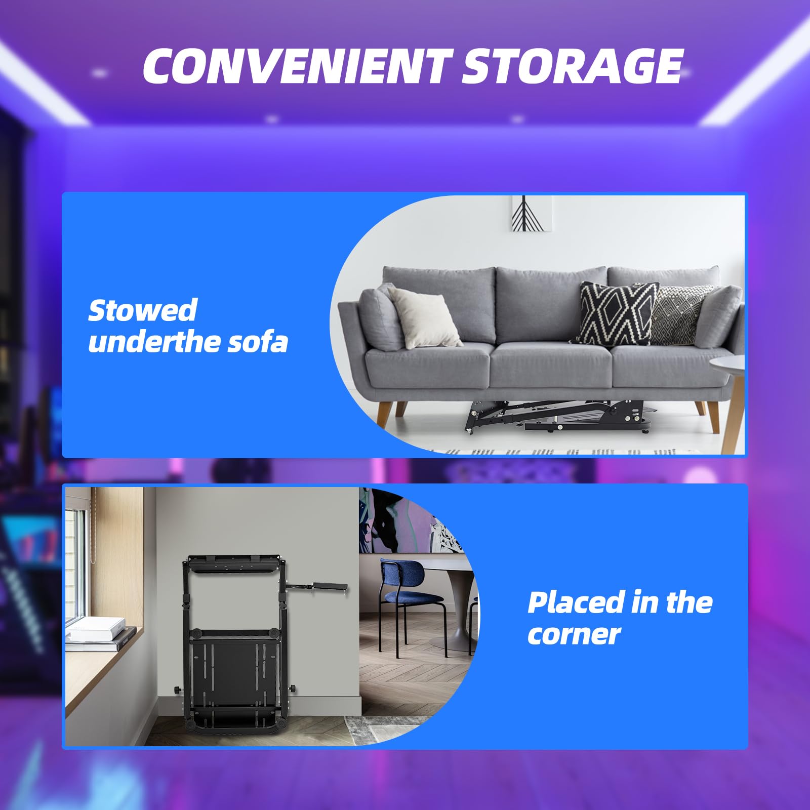 BLENNACY Soporte para volante de carreras Soporte para volante plegable Altura ajustable Compatible con Logitech G920 G29 G27 G25 Volante y pedales no incluidos