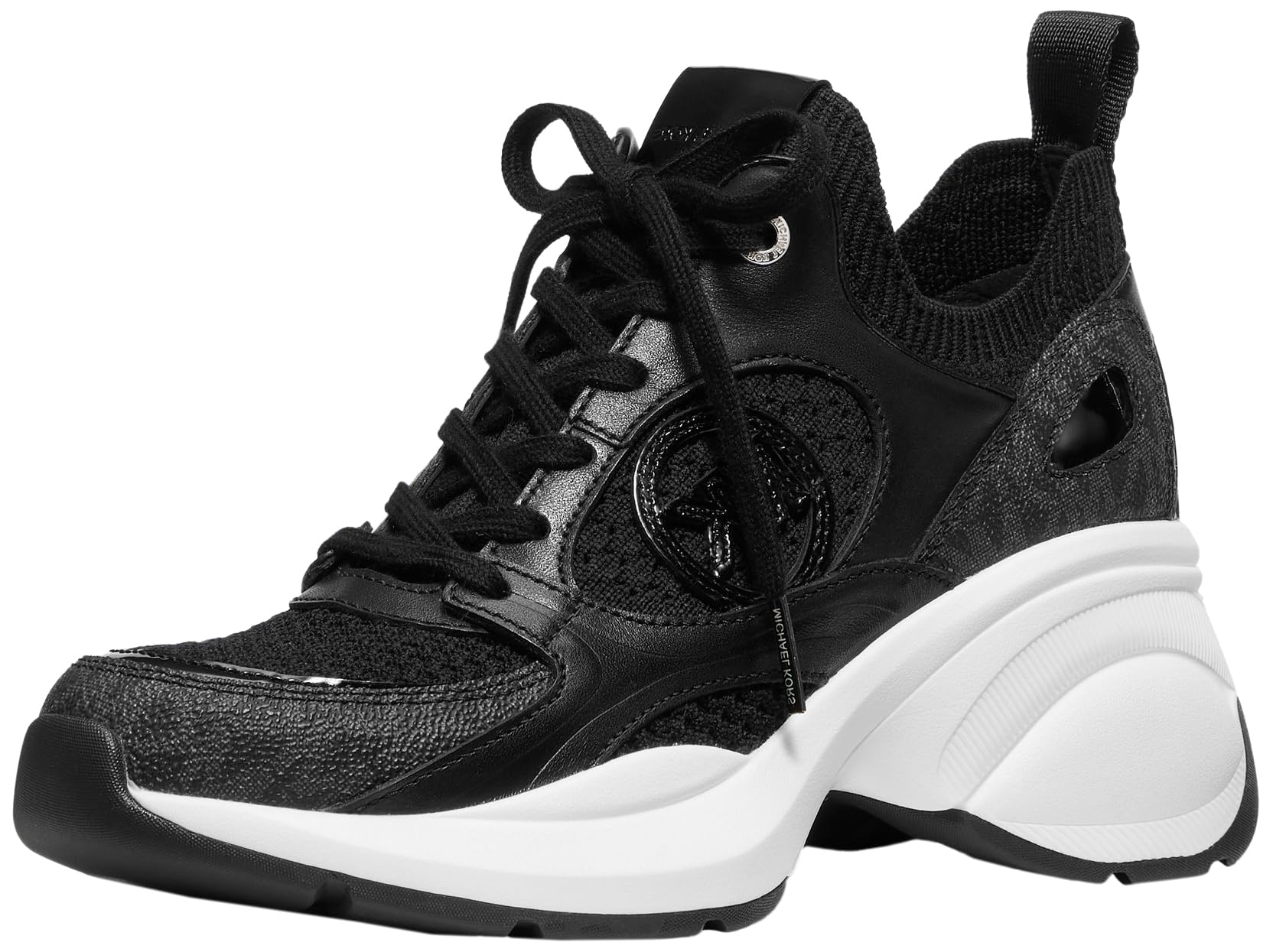 Michael Kors Women’s Zuma Knit Trainer Sneaker, Black, 7