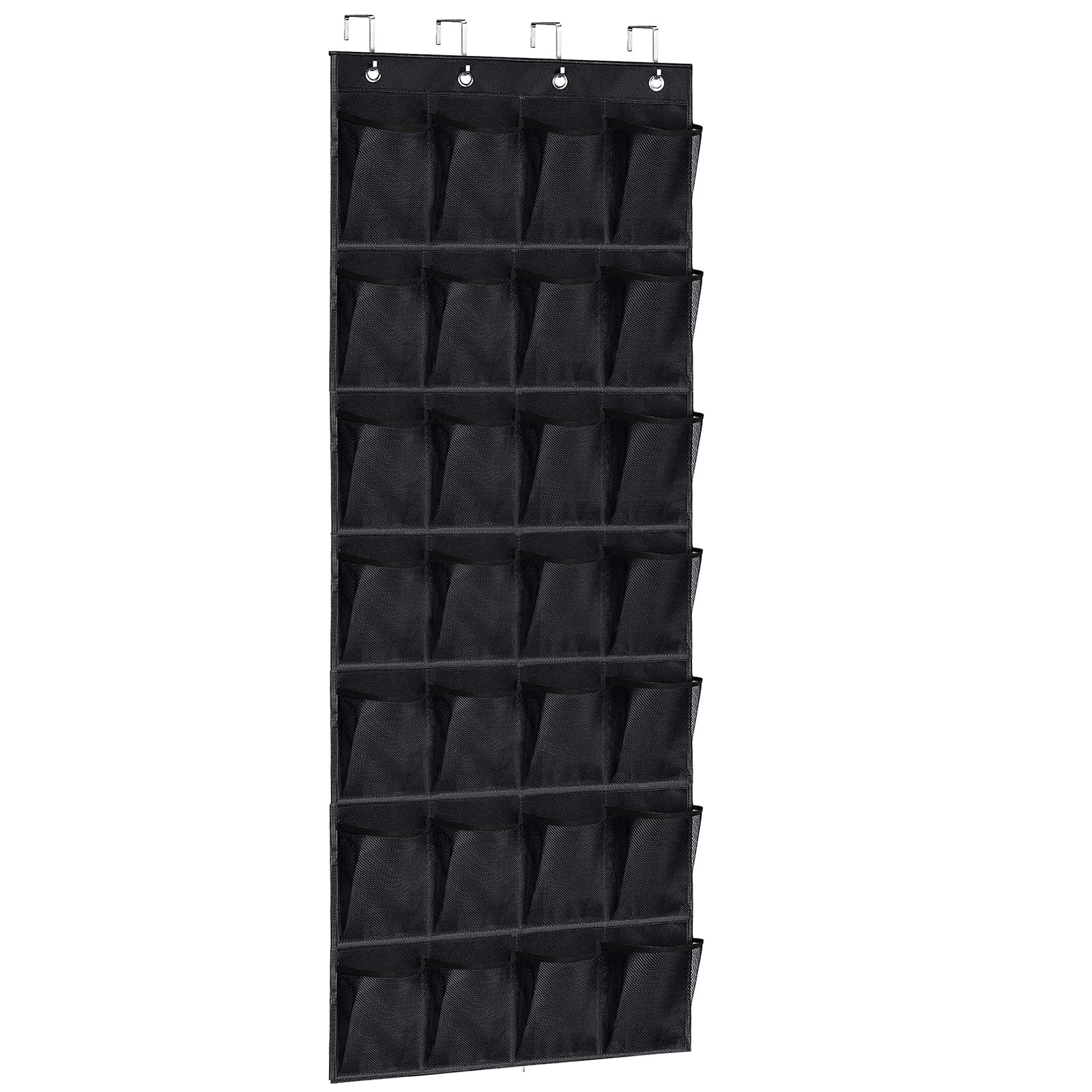 Photo 1 of YOUDENOVA Over Door Shoe Organizer, Door Shoe Rack - 28 Extra Large Mesh Pocket Over The Door Shoe Organizer,Hanging Shoe Organizer, Black