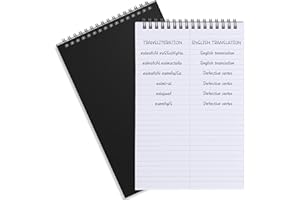 Fuyoooo 2 Pack Steno Pads Spiral 6 x 9 Inch Gregg Rule 100 Sheets Steno Notebook Top Spiral Notebook for Writing Steno Books for Office College Home Office (Black)