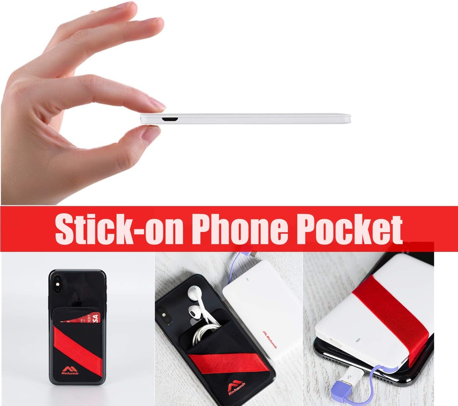 Ultra-Slim Ultra-Portable Ultra-Safe 2500mAh Wallet Pocket Power Card Power Bank, ONE-for-All External Mini Battery for Most Smart Phone and Digital Devices(White with Lightning Adapter)