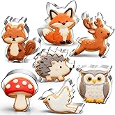 LUBTOSMN Woodland Cookie Cutter Set-3 Inches-7 Piece-Fox, Owl, Deer, Bird, Hedgehog, Squirrel, Mushroom, Forest Animal Cookie Cutters Molds for Kids Birthday Party Woodland Baby Shower