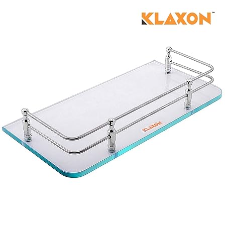 Klaxon Front Glass Shelf - Bathroom Front Glass Shelves (Chrome Finish)