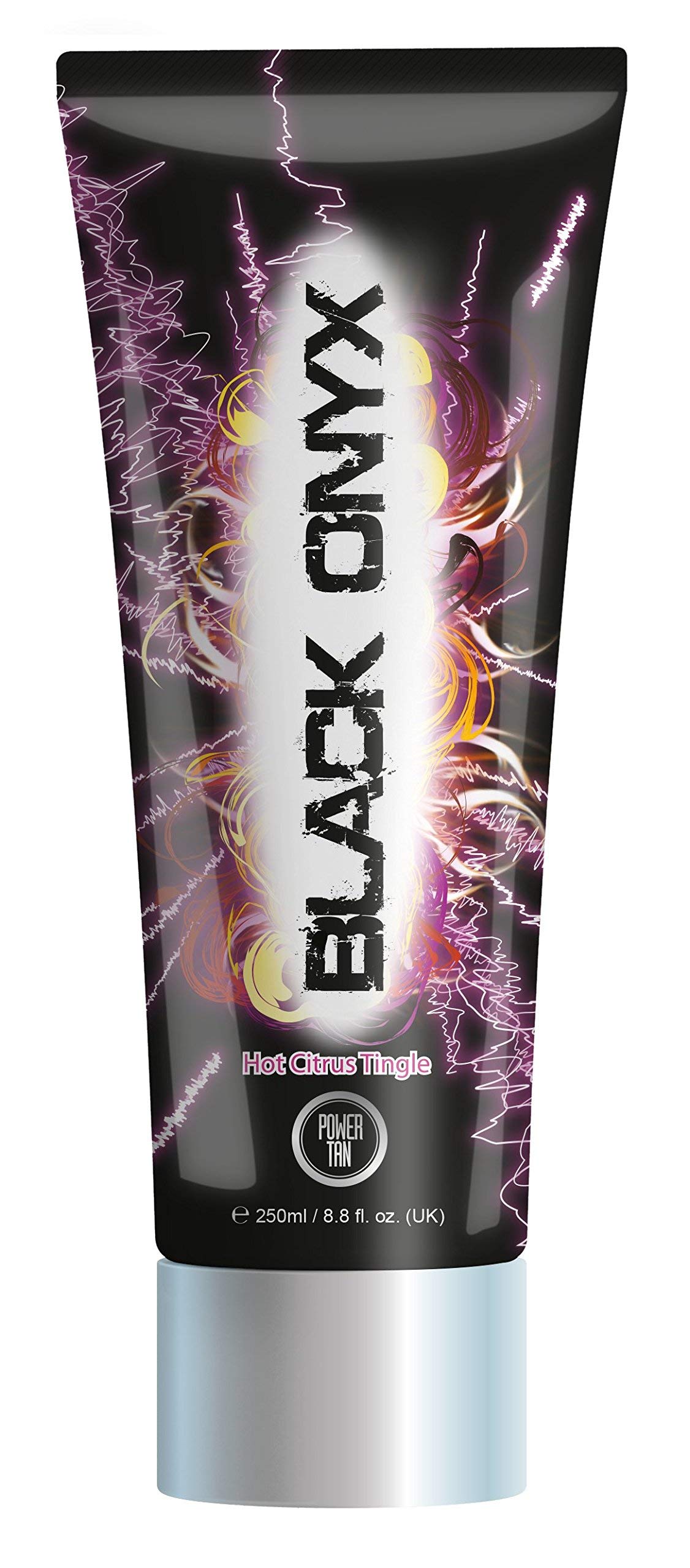 Power Tan Black Onyx Sunbed Tanning Accelerator 250ml Tube – Fast Dark Tan Lotion with Aloe Vera, Vitamin E, Chamomile, Tingle Complex & Hydrating Citrus Scent