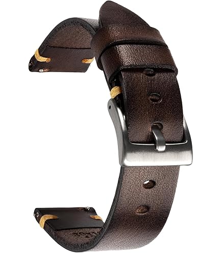 Amazon.com: Berfine Dark Brown 20mm Genuine Leather Wristwatch