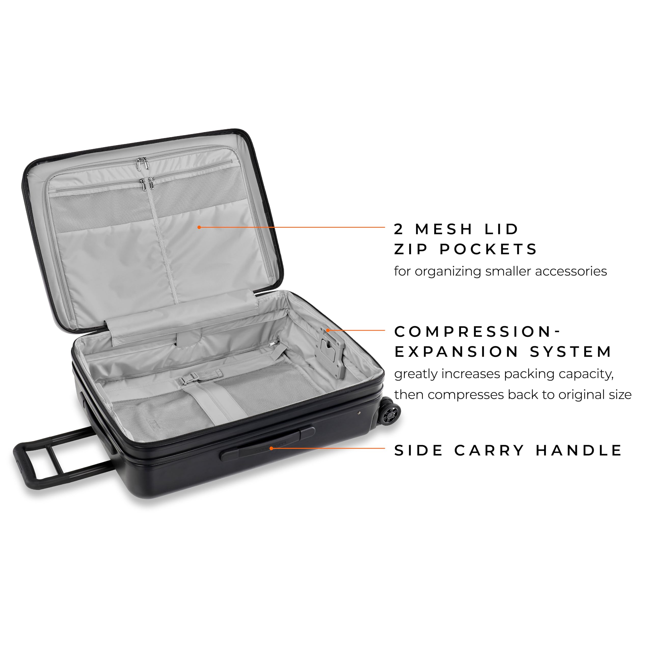 Briggs & Riley Sympatico Hardside Large Spinner Luggage, Matte Black, 27-Inch Checked