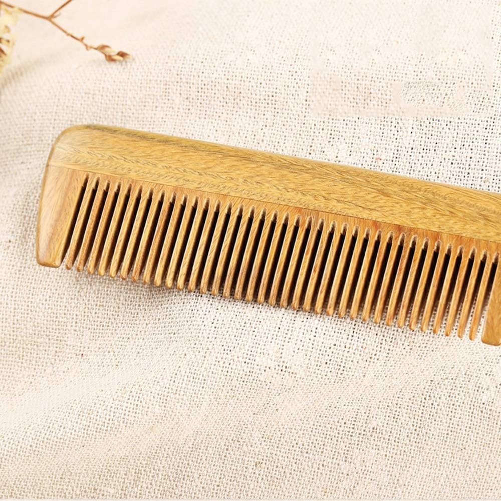 LWBTOSEE Wooden Tail Comb,Fine Tooth Wood Comb,100% Natural Green Sandalwood Anti Static Detangling(J) - Image 4