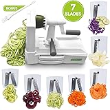 Spiralizer Ultimate 7-Blade Vegetable Slicer Strongest Heaviest Duty Veggie Pasta Spaghetti Maker for Healthy Low Carb/Paleo/Gluten-Free Meals With 4 Exclusive Recipe E-Books …