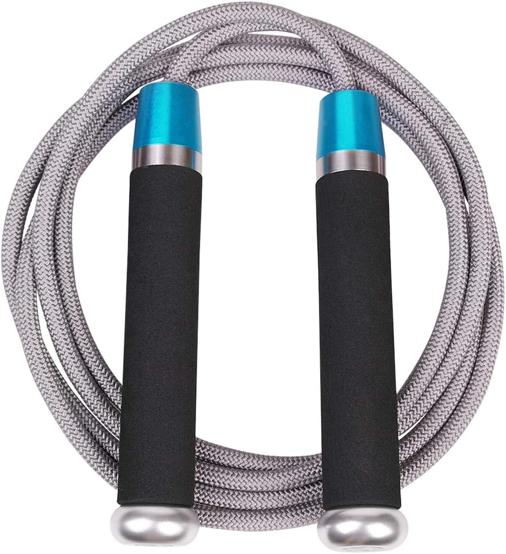 JAKAGO Weighted Jump Rope, Adjustable Tangle-Free Speed Rope Skipping with Ball Bearing Handle Skip Rope for Workout Fitness Boxing MMA Endurance Training Jumping Rope for Men Women Exercise (1.41LB)