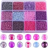 SUNNYCLUE 1 Box 156g Seed Beads Glass 2mm Seed Bead Glass Purple Bracelet Making Seed Beads Mini Craft Beads Round Glass Loose Spacer Beads for Jewelry Making DIY Beading Earrings Bracelet Necklace