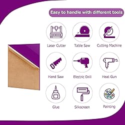 Eszeoee 2 Pack 8'' x 12'' Opaque Purple Acrylic