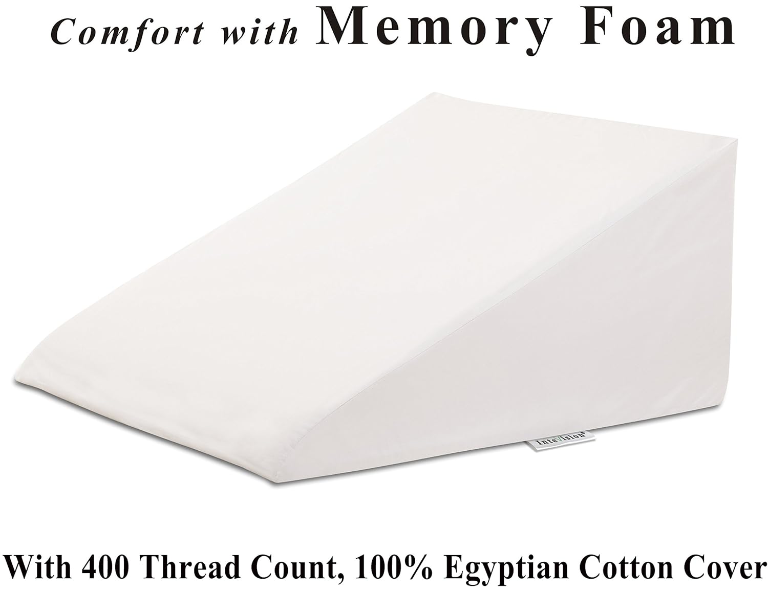 InteVision Extra Large Bed Wedge Pillow (33" x 30.5" x 12") & Headrest