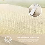 LINGKY Herringbone Chenille Sofa Cover 1 2 3 Seater Non-Slip Beige 70x150cm view 5