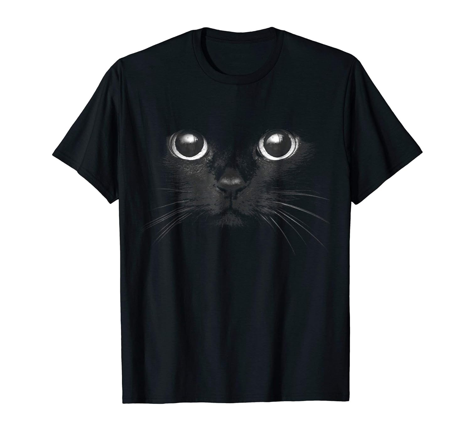 3D Black Cat Face Graphic T-Shirt Halloween Gift Cat Lovers-ANZ