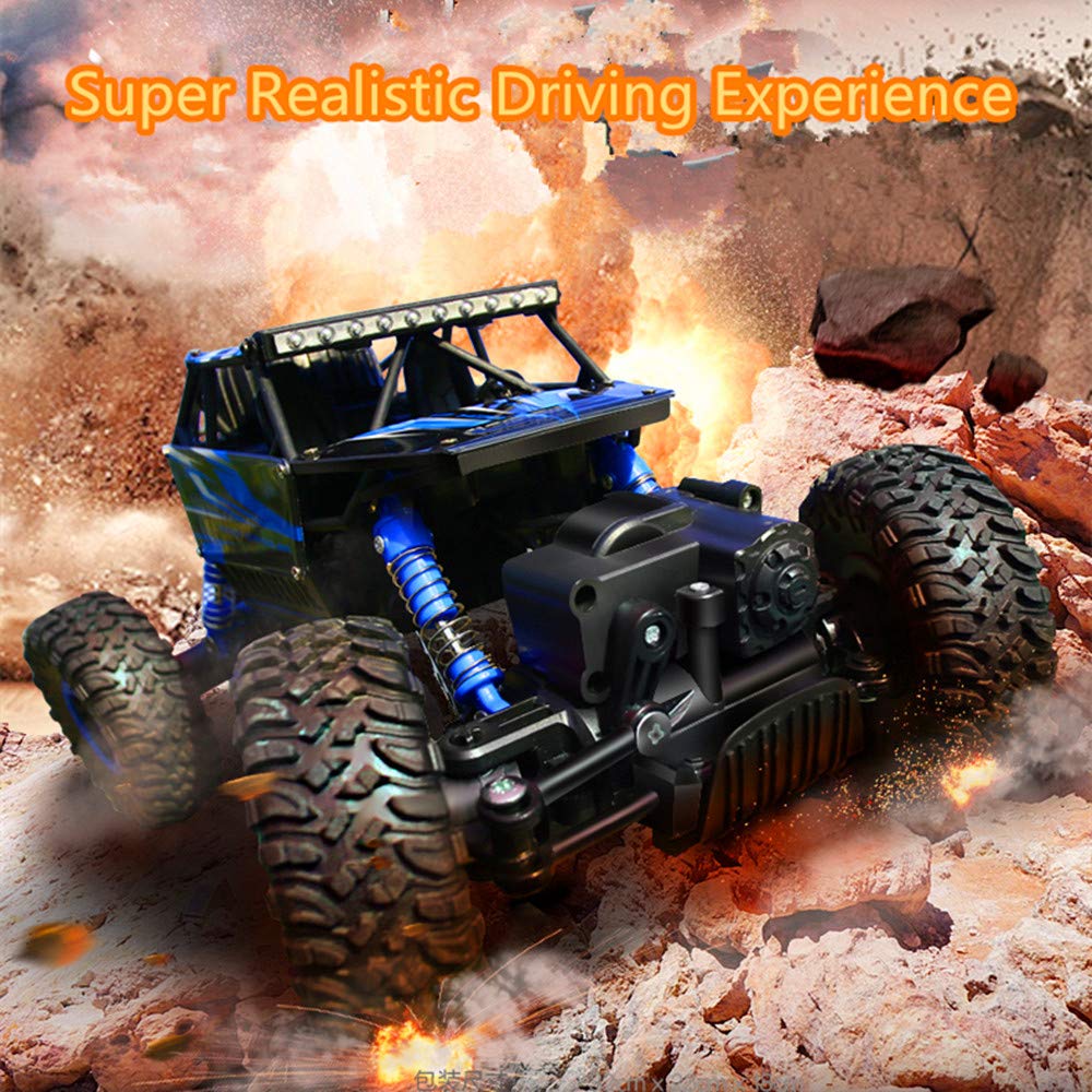 Cherry 2.4GHZ 1:18 Remote Control Car, 4WD RC Rock Crawlers Double Motors Drive Bigfoot Cars Climbing Off Road Vehicle Toy RC Car Blue Color