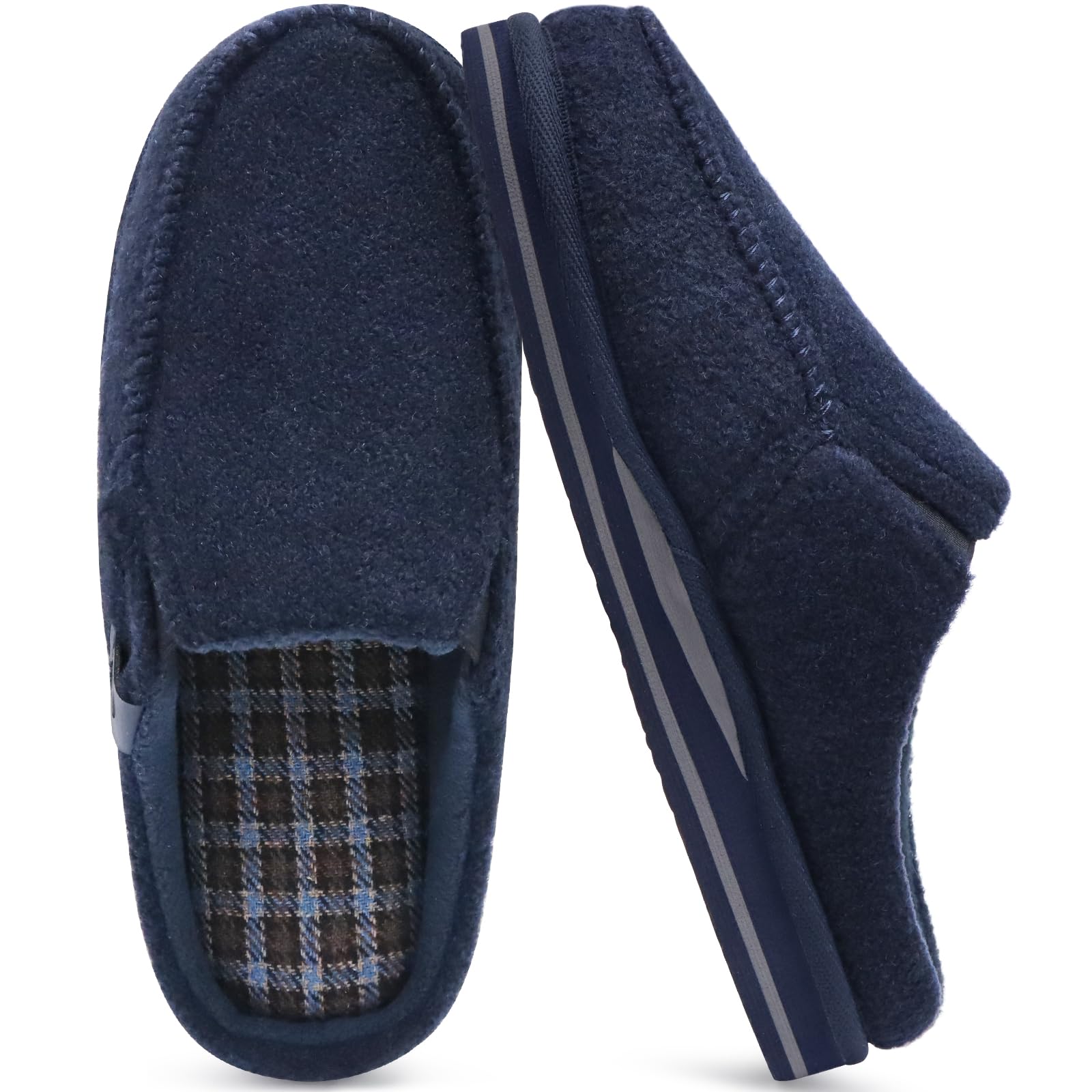 ONCAI Mens Slippers with Orthotic Arch Support,CottonBlend HighDensity Memory Foam Plantar